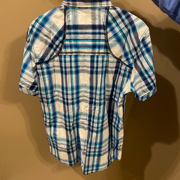 Blue and white BKE button up - Picture 3 of 3